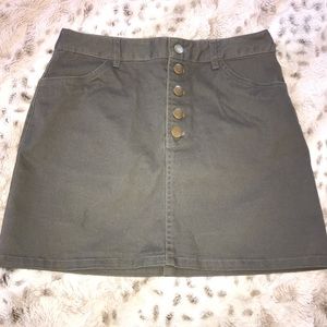 Forever 21 Dark Gray Button Skirt